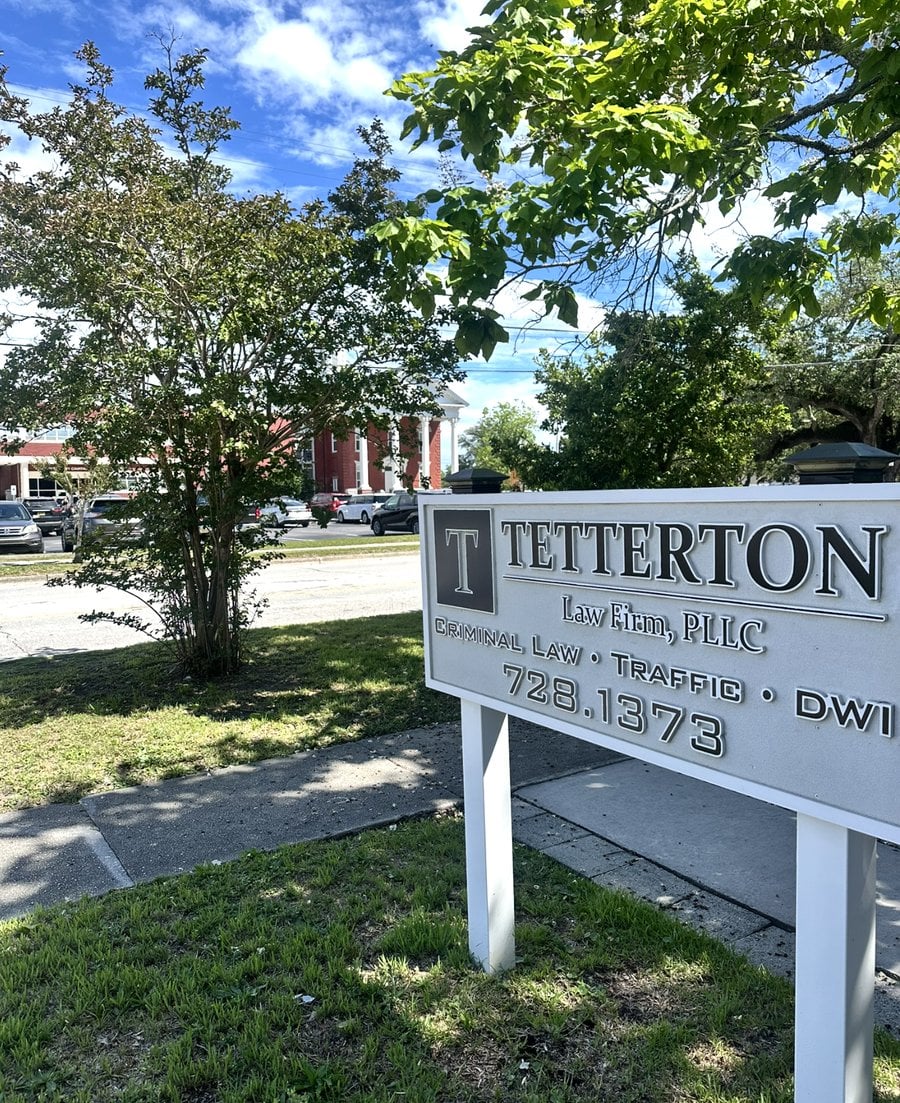 Tetterton Law Firm sign outside the office on Turner Street in Beaufort, North Carolina